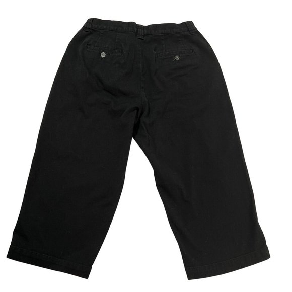 LEE JEANS Women's 12 Petite Denim Cotton Stretch Notched Zippers Pockets Black - Picture 9 of 12